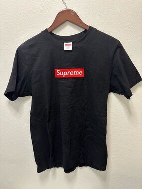 Supreme Black Tee with Red Box Logo